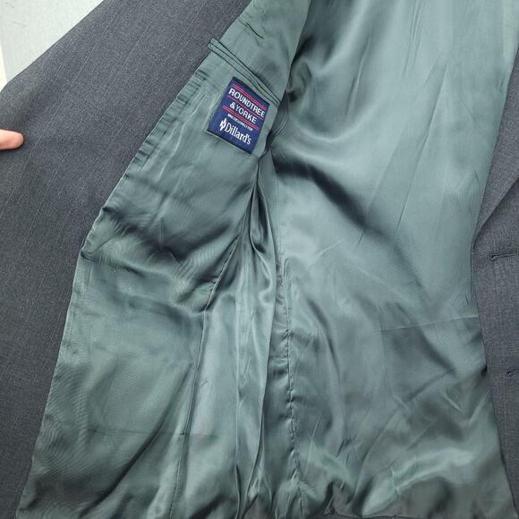 Roundtree & Yorke Men's Worsted Wool Jacket Coat Blazer 42R Made in USA Gray - Picture 10 of 16